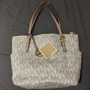 Michael Kors Logo Tote- small, white